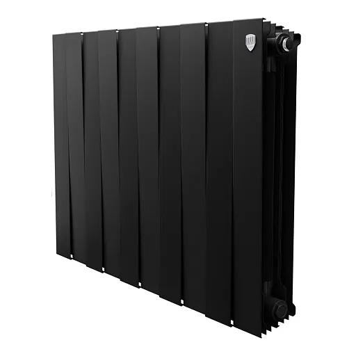 Радиатор биметаллический Royal Thermo Piano Forte 500 мм 10 секций 1" боковое подключение черный Радиатор биметаллический Royal Thermo Piano Forte 500 мм 10 секций 1" боковое подключение черный