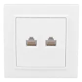 Розетка компьютерная EKF Минск встраиваемая белая 2хRJ45 (ERK02-035-10) Розетка компьютерная EKF Минск встраиваемая белая 2хRJ45 (ERK02-035-10)