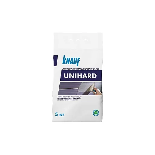 Шпаклевка гипсовая Knauf Унихард высокопрочная безусадочная белая 5 кг