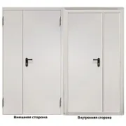 Дверь противопожарная двухстворчатая Промет ДП-2-EIS-60 глухая правая серый RAL 7035 1250х2050 мм