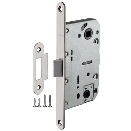 Замок врезной Fuaro PLASTP96WC-50 SN для межкомнатной двери под фиксатор матовый никель