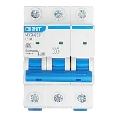 Автоматический выключатель модульный Chint NXB-63S 3P 10А тип C 4,5 кА 400 В (296826 Chint) Автоматический выключатель модульный Chint NXB-63S 3P 10А тип C 4,5 кА 400 В (296826 Chint)