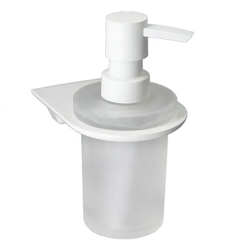 Дозатор для мыла WasserKraft Kammel с держателем стекло матовый/металл белый (K-8399W) Дозатор для мыла WasserKraft Kammel с держателем стекло матовый/металл белый (K-8399W)