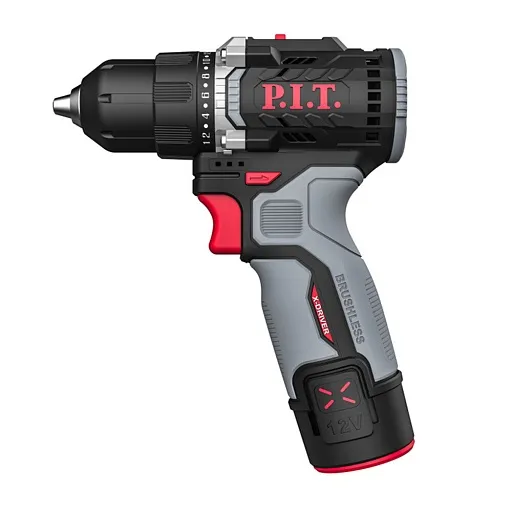 Дрель-шуруповерт аккумуляторная бесщеточная P.I.T. PBM12K-10B/2 12 В 1,5 Ач Li-Ion 2 АКБ и ЗУ