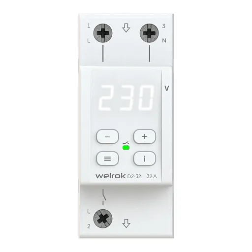Реле напряжения модульное Welrok D2-32 220 В 32 А тип AC цифровое