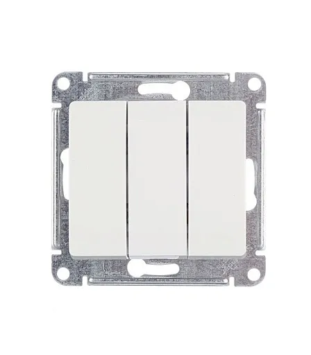 Выключатель Systeme Electric Glossa трехклавишный встраиваемый белый (GSL000131) Выключатель Systeme Electric Glossa трехклавишный встраиваемый белый (GSL000131)