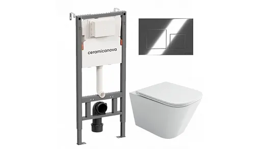 Комплект инсталляции Ceramicanova Balance с унитазом Ceramicanova Union с кнопкой хром и сиденьем дюропласт микролифт быстросъем (CN121001/CN4009T) Комплект инсталляции Ceramicanova Balance с унитазом Ceramicanova Union с кнопкой хром и сиденьем дюропласт микролифт быстросъем (CN121001/CN4009T)