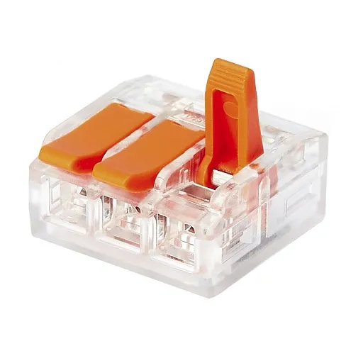 Клемма на 3 провода Electrovolt 221-413 0,2-4 кв.мм с рычажками без пасты (50 шт.) (ЦБ-00015943/605535) Клемма на 3 провода Electrovolt 221-413 0,2-4 кв.мм с рычажками без пасты (50 шт.) (ЦБ-00015943/605535)