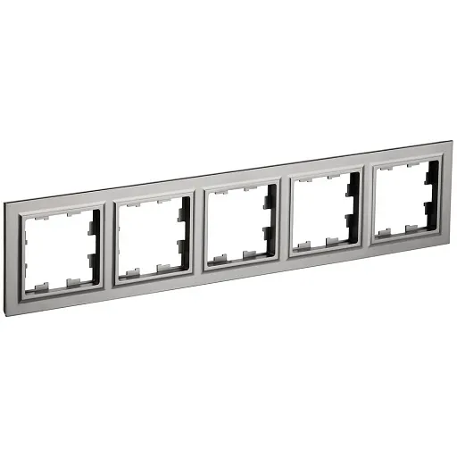 Рамка IEK Brite РУ-5-БрС пятиместная сталь (BR-M52-K46) Рамка IEK Brite РУ-5-БрС пятиместная сталь (BR-M52-K46)