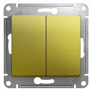 Переключатель Systeme Electric Glossa двухклавишный встраиваемый фисташковый (GSL001051)