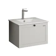 Комплект тумба с раковиной Comforty Моа 60 см подвесная серый шелк (00-00021213CF) Комплект тумба с раковиной Comforty Моа 60 см подвесная серый шелк (00-00021213CF)