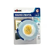 Лента клейкая Unibob двусторонняя кристально-прозрачная 20 мм 1 м Лента клейкая Unibob двусторонняя кристально-прозрачная 20 мм 1 м