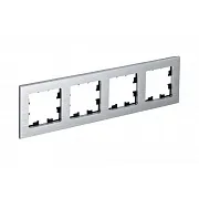 Рамка Systeme Electric AtlasDesign Nature четырехместная серебро (ATN312104)