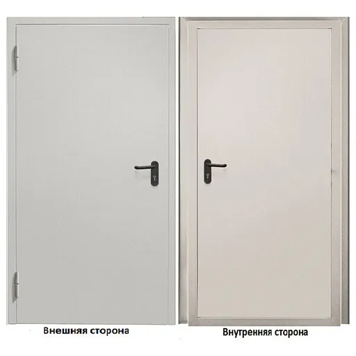 Дверь техническая Промет ДТ-1 глухая левая серый RAL 7035 850х2050 мм