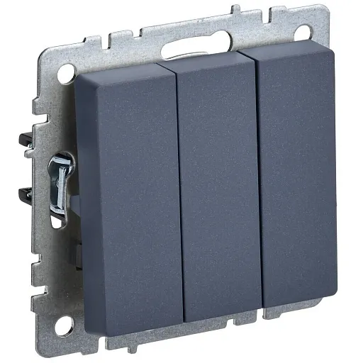 Выключатель IEK Brite ВС10-3-0-БрМ трехклавишный встраиваемый маренго (BR-V30-0-10-K35)