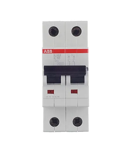 Автоматический выключатель модульный ABB S202 2P 10А тип C 6 кА 400 В (2CDS252001R0104)