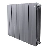 Радиатор биметаллический Royal Thermo Piano Forte 500 мм 10 секций 1" боковое подключение серебристый
