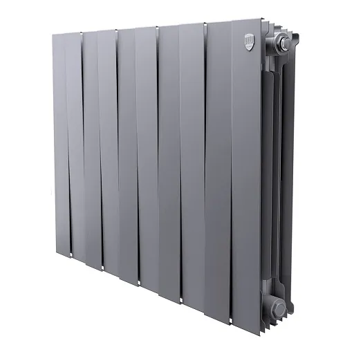 Радиатор биметаллический Royal Thermo Piano Forte 500 мм 10 секций 1" боковое подключение серебристый