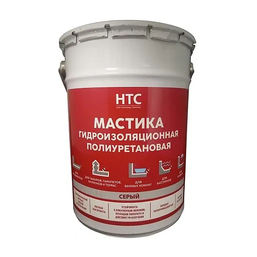 Мастика гидроизоляционная полиуретановая HTC 6 кг серая Мастика гидроизоляционная полиуретановая HTC 6 кг серая