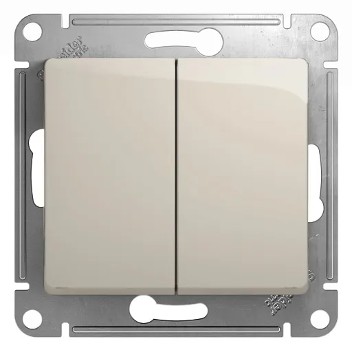 Переключатель Systeme Electric Glossa двухклавишный встраиваемый молочный (GSL000965) Переключатель Systeme Electric Glossa двухклавишный встраиваемый молочный (GSL000965)