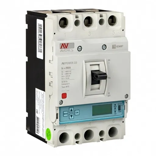 Автоматический выключатель в литом корпусе EKF Averes AV Power-2/3-ETU 6.0 3P 250А 100 кА 400/690 В (mccb-23-250H-6.0-av) Автоматический выключатель в литом корпусе EKF Averes AV Power-2/3-ETU 6.0 3P 250А 100 кА 400/690 В (mccb-23-250H-6.0-av)