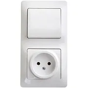Блок выключатель и розетка Systeme Electric Glossa одноклавишный встраиваемый белый (GSL000160) Блок выключатель и розетка Systeme Electric Glossa одноклавишный встраиваемый белый (GSL000160)