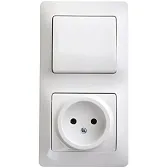 Блок выключатель и розетка Systeme Electric Glossa одноклавишный встраиваемый белый (GSL000160) Блок выключатель и розетка Systeme Electric Glossa одноклавишный встраиваемый белый (GSL000160)
