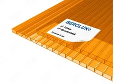 Сотовый поликарбонат BEROLUX 10 мм оранжевый Сотовый поликарбонат BEROLUX 10 мм оранжевый