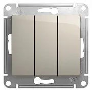 Выключатель Systeme Electric Glossa трехклавишный встраиваемый молочный (GSL000931)