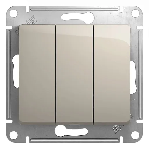 Выключатель Systeme Electric Glossa трехклавишный встраиваемый молочный (GSL000931) Выключатель Systeme Electric Glossa трехклавишный встраиваемый молочный (GSL000931)