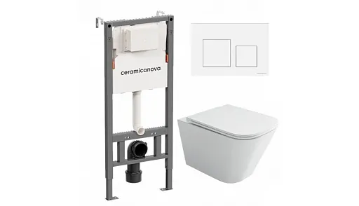 Комплект инсталляции Ceramicanova Balance с унитазом Ceramicanova Union с кнопкой белой и сиденьем дюропласт микролифт быстросъем (CN121001/CN4009T) Комплект инсталляции Ceramicanova Balance с унитазом Ceramicanova Union с кнопкой белой и сиденьем дюропласт микролифт быстросъем (CN121001/CN4009T)