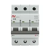 Автоматический выключатель модульный EKF Averes AV-6 3Р 10А тип C 6 кА 400 В (mcb6-3-10C-av)