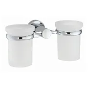 Стакан для ванной WasserKraft Donau с держателем двойной стекло матовый/металл хром (K-9428D)