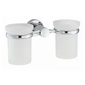 Стакан для ванной WasserKraft Donau с держателем двойной стекло матовый/металл хром (K-9428D) Стакан для ванной WasserKraft Donau с держателем двойной стекло матовый/металл хром (K-9428D)