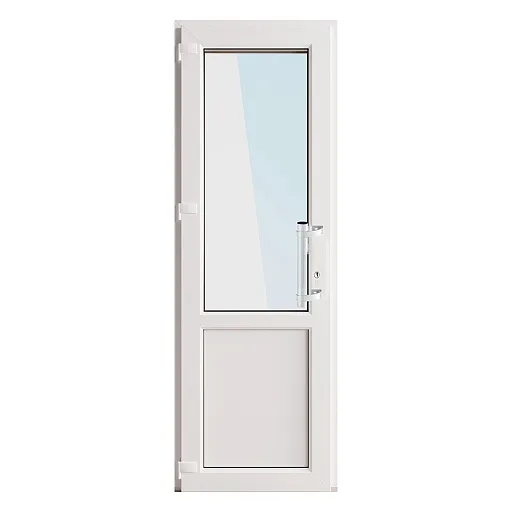 Металлопластиковая дверь VEKA 2050х700 мм алюминиевый порог белая левая стеклопакет