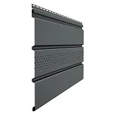Софит ПВХ с центральной перфорацией Docke Standard графитовый серый RAL 7024 3000х305 мм Софит ПВХ с центральной перфорацией Docke Standard графитовый серый RAL 7024 3000х305 мм