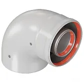 Отвод коаксиальный Rommer d60/100 мм 90° комплект Отвод коаксиальный Rommer d60/100 мм 90° комплект