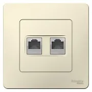 Розетка компьютерная Systeme Electric Blanca встраиваемая молочная 2хRJ45 (BLNIS045452)