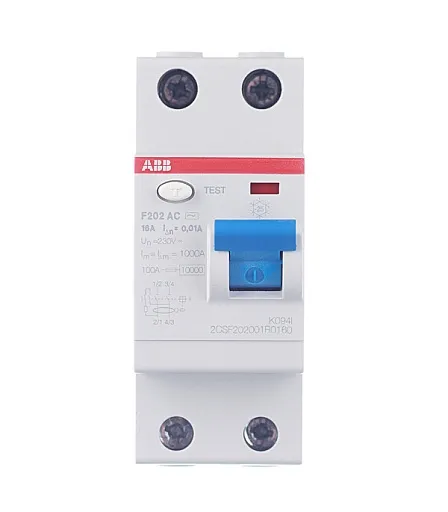 УЗО ABB S F202 16А 1P+N тип AC 10 мА 10 кА (2CSF202001R0160)