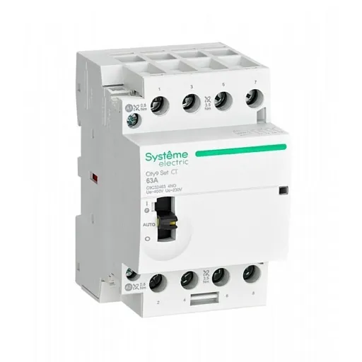 Контактор модульный Systeme Electric City9 Set 230 В 63 А тип AC 4НО с ручным управлением (SE C9C32463) Контактор модульный Systeme Electric City9 Set 230 В 63 А тип AC 4НО с ручным управлением (SE C9C32463)