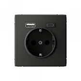 Розетка USB Systeme Electric ArtGallery встраиваемая базальт USB-A/ Type-C (SE GAL001432)