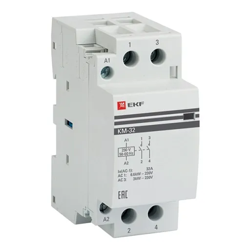 Контактор модульный EKF PROxima КМ 400 В 32 А тип AC 2НО (km-2-32-20) Контактор модульный EKF PROxima КМ 400 В 32 А тип AC 2НО (km-2-32-20)