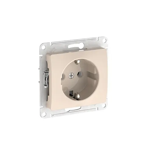 Розетка Systeme Electric Glossa встраиваемая бежевая с заземлением (GSL000243S)