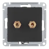 Розетка аудио Systeme Electric AtlasDesign встраиваемая карбон (ATN001087)