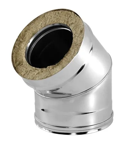 Отвод Вулкан V50R 45° х d120х220 мм с изоляцией AISI 321/304 Отвод Вулкан V50R 45° х d120х220 мм с изоляцией AISI 321/304