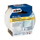Лента клейкая для стекла и пластика Unibob прозрачная 48 мм 10 м