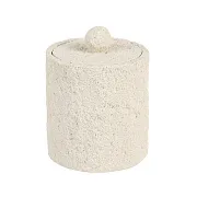 Контейнер для ватных палочек Fora Travertine настольный с крышкой полирезин бежевый (FOR-TVN050)
