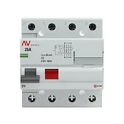 УЗО EKF Averes DV 25А 3P+N тип AC 30 мА 10 кА (rccb-4-25-30-ac-av)