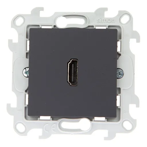 Розетка HDMI Simon 24 Harmonie встраиваемая графит (2411094-038) Розетка HDMI Simon 24 Harmonie встраиваемая графит (2411094-038)