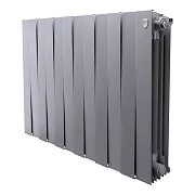 Радиатор биметаллический Royal Thermo Piano Forte 500 мм 12 секций 1" боковое подключение серебристый Радиатор биметаллический Royal Thermo Piano Forte 500 мм 12 секций 1" боковое подключение серебристый